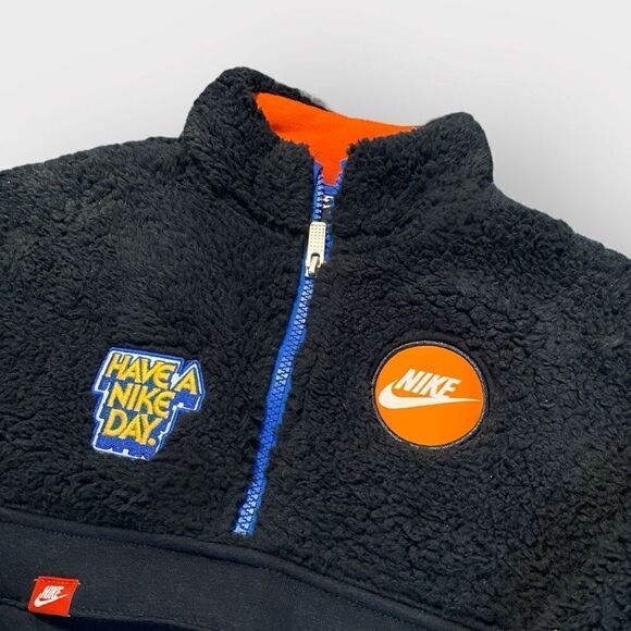 Nike Toddler Just Do It “Patches” Sherpa Pullover Jacket Boys size 4 New - Picture 4 of 9